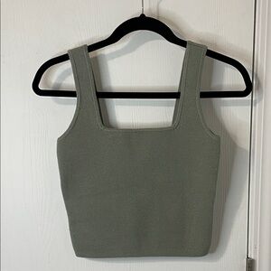 Abercrombie & Fitch Soft A&F Sage Green Square Neck Seamless Tank Top Size Small